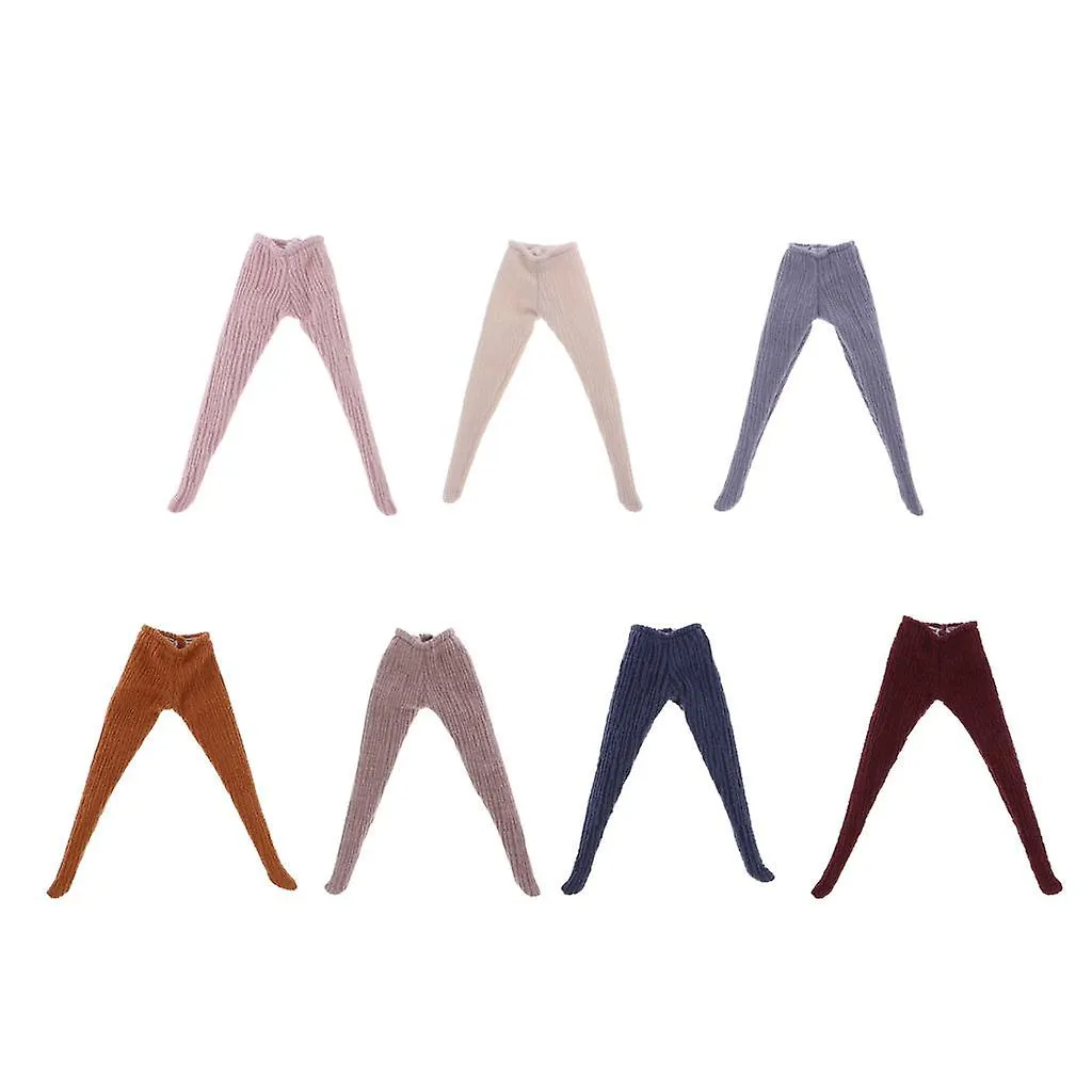 6x Ropa de tela cómoda Leggings Ropa de muñeca Pantalones Suministros largos para 1/6 Dod
