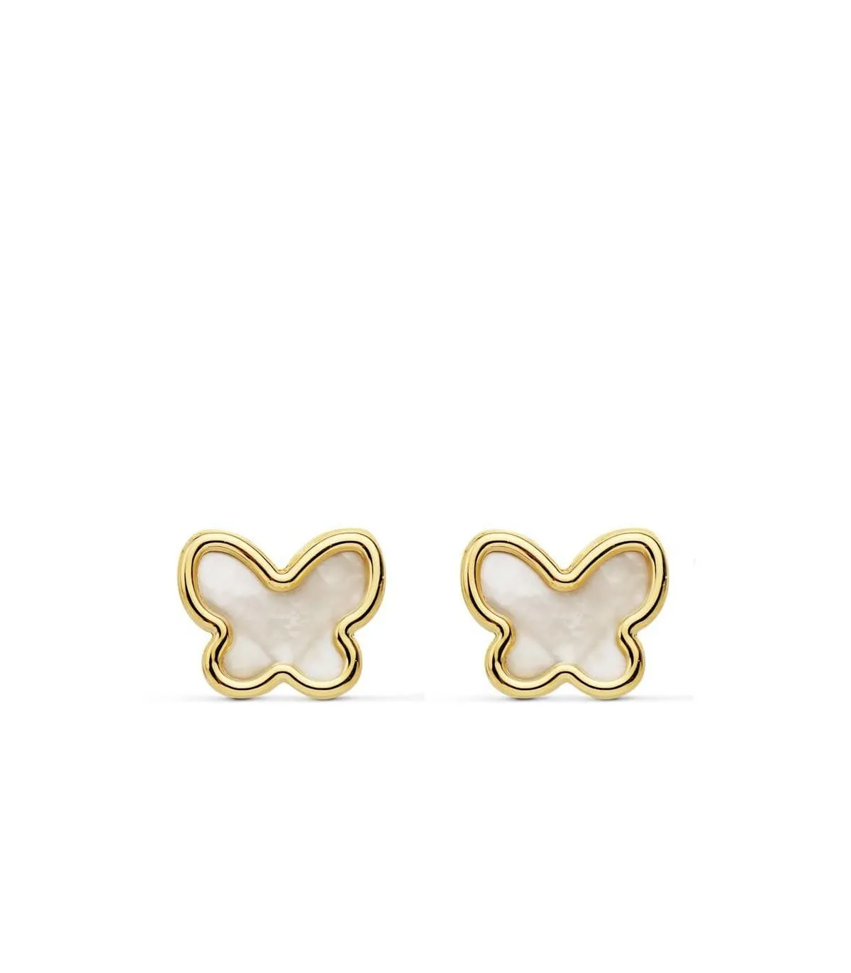 Boucles d'oreilles Papillon Nacre Or Jaune 18 Carats