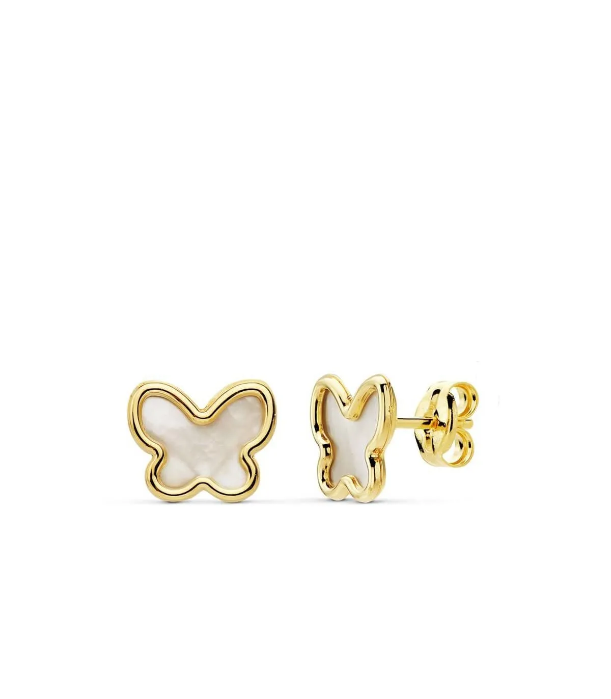 Boucles d'oreilles Papillon Nacre Or Jaune 18 Carats