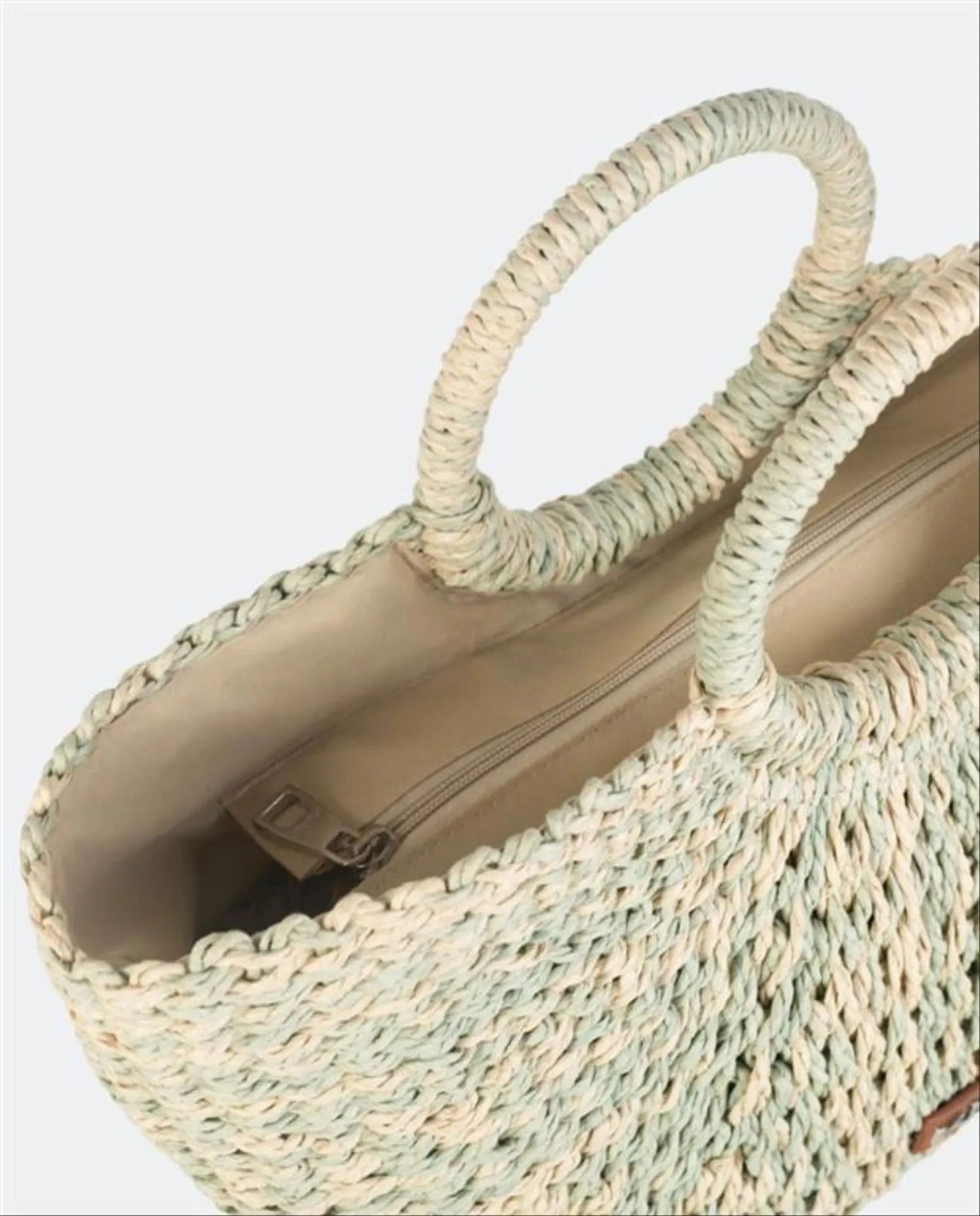 Capazo Grande Fibra Natural Menta Kbas