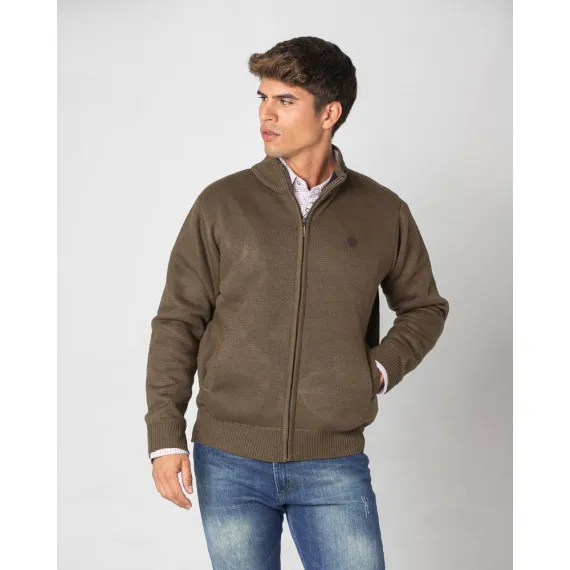 Cardigan Forro Cuadros Polar