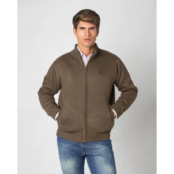 Cardigan Forro Cuadros Polar