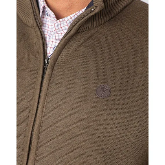 Cardigan Forro Cuadros Polar