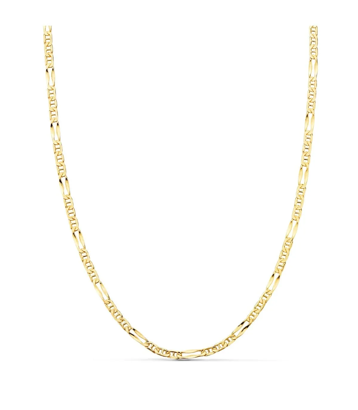 Chaîne Or 18K maille marine alternée 2 mm 60 cm