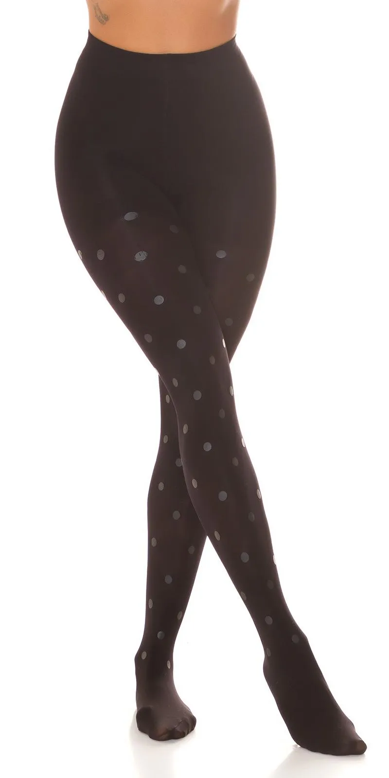Pantys negras con lunares