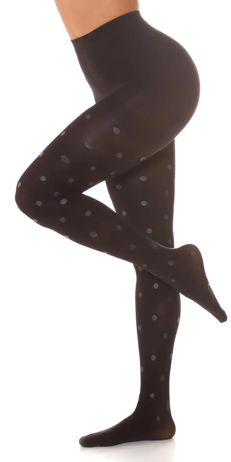Pantys negras con lunares