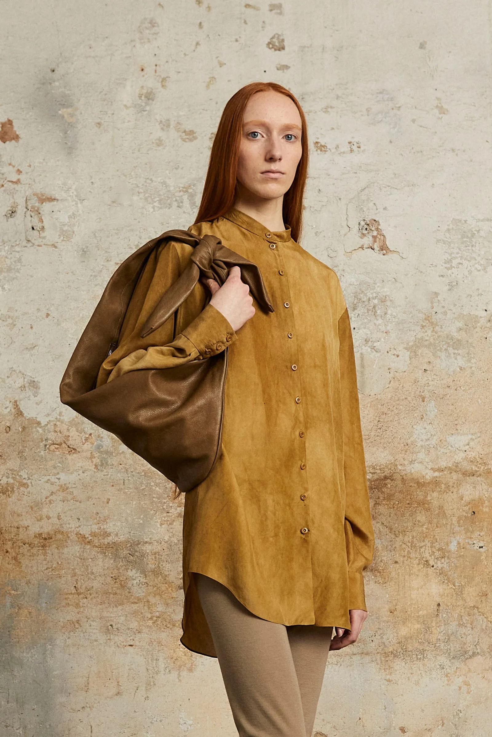 Park, bronze maltinto silk shirt 