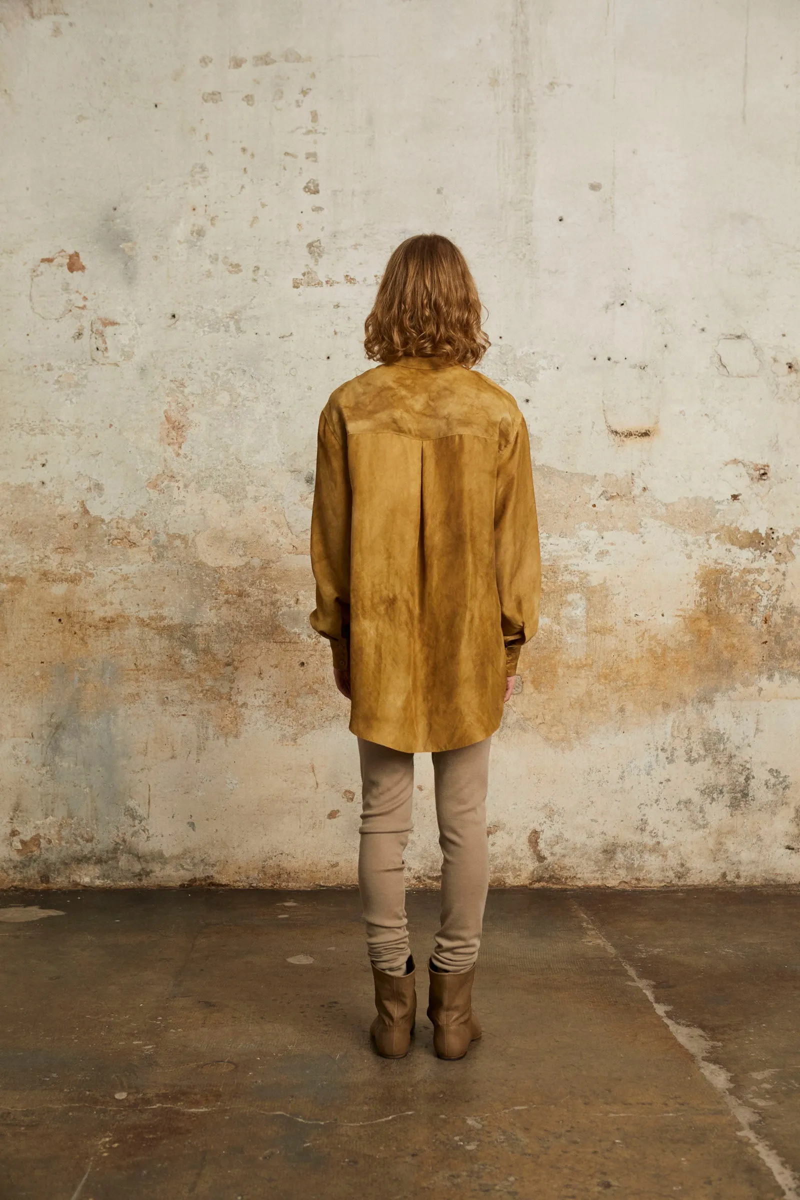 Park, bronze maltinto silk shirt 