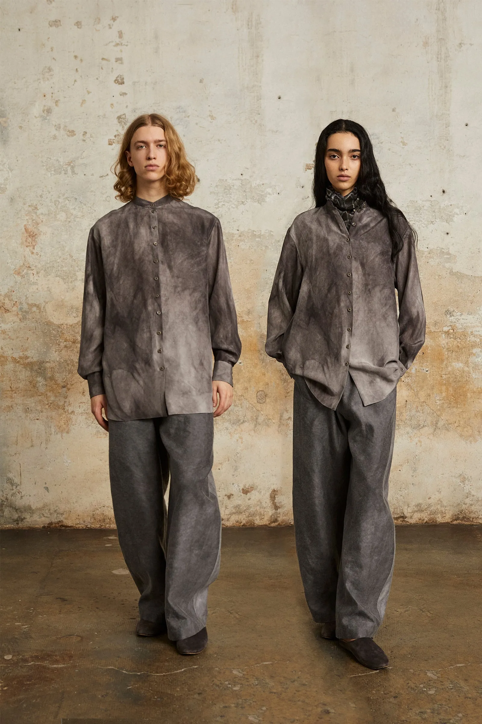 Park, lilac maltinto silk shirt
