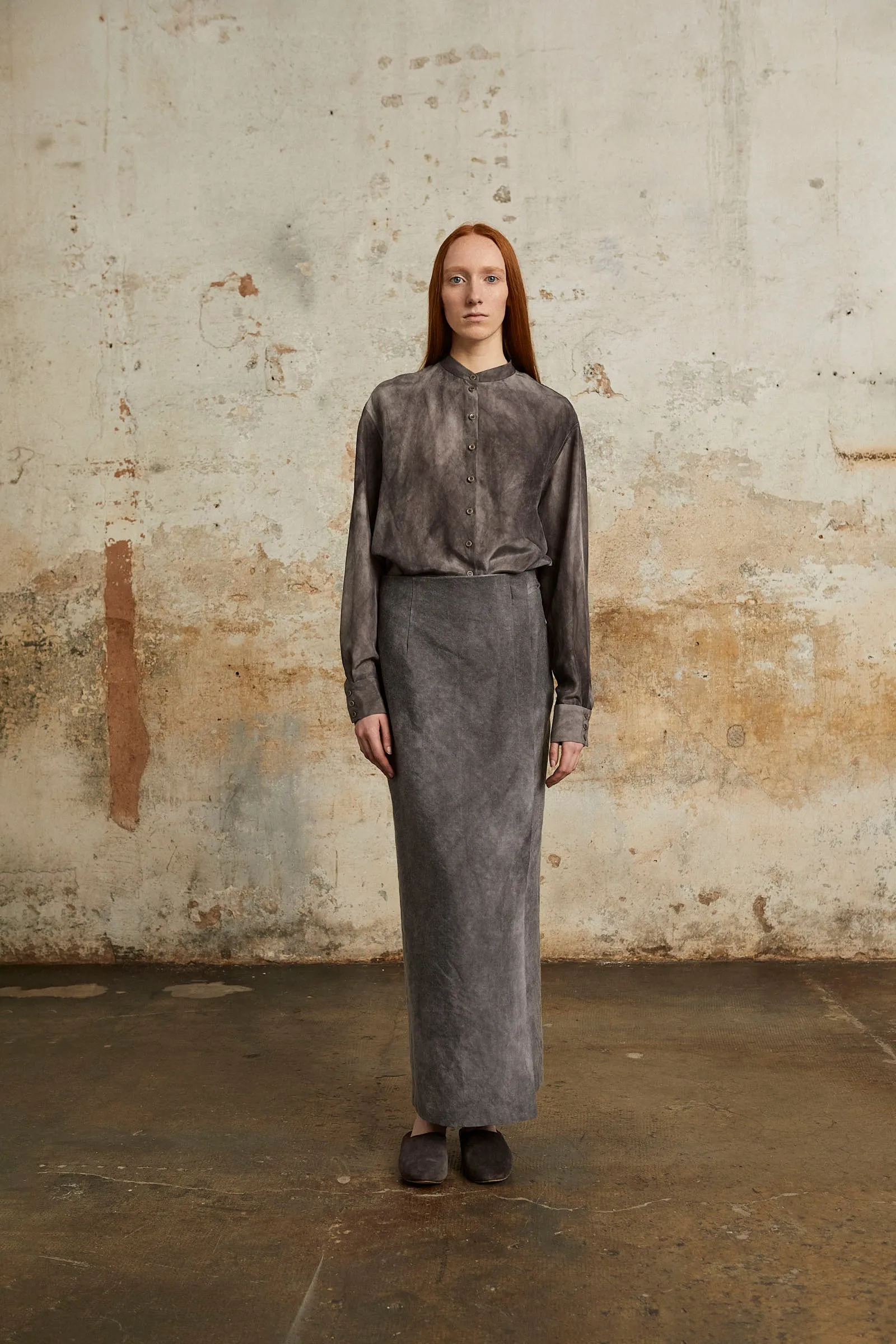 Park, lilac maltinto silk shirt