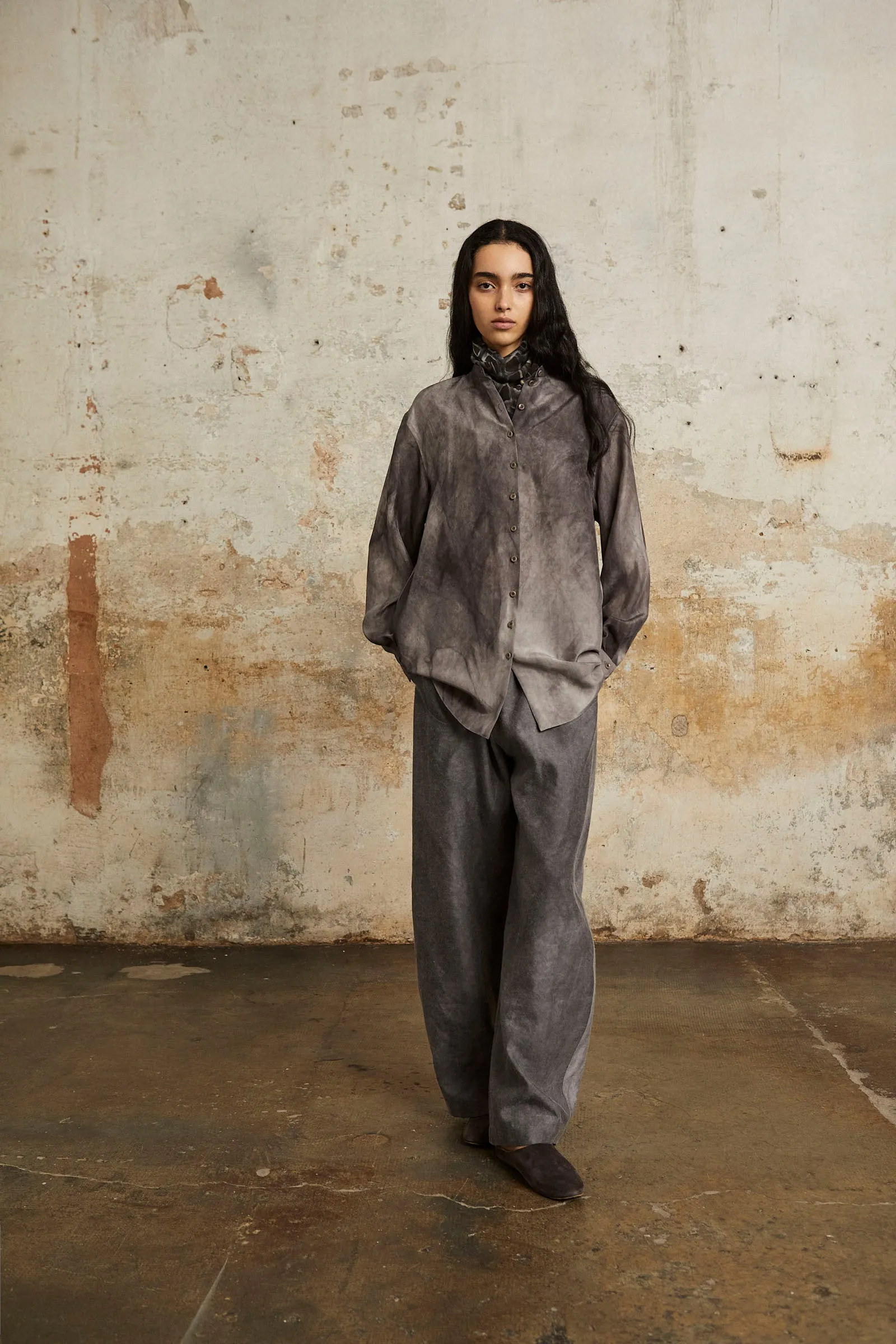 Park, lilac maltinto silk shirt