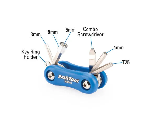 PARK TOOL LLAVE MULTIHERRAMIENTA ERGONóMICA CON 7 LLAVES MULTIFUNCIONALES MTC10