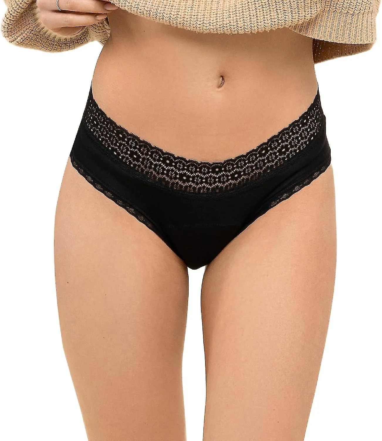 Set de ropa interior de período Algodón orgánico, ropa interior menstrual 4 capas a prueba de fugas, ropa interior higiénica lav