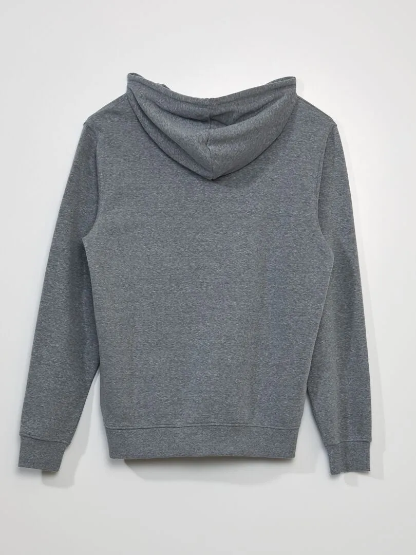 SUDADERA CON CAPUCHA Y CREMALLERA +1,90 M  GRIS