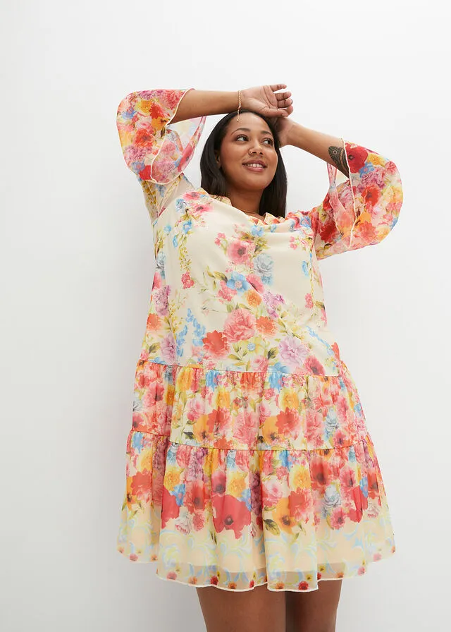 Vestido amarillo primavera con flores