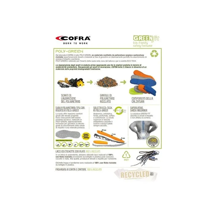 Zapatos de seguridad Cofra Area S1P SRC Green fit