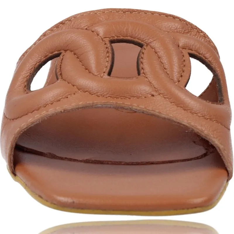 Zuecos Sandalias de Piel para Mujer de Foos Alissa 02